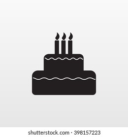 Gray cake icon isolated on background. Modern flat pictogram, business, marketing, internet concept. Trendy Simple vector symbol for web site design or button to mobile app. Logo illustration
