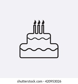 Gray cake  icon isolated on background. Modern flat pictogram, business,  marketing, internet concept. Trendy Simple vector symbol for web site design or button to mobile app. Logo illustration
