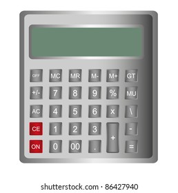 gray calculator isolated over white background. vector