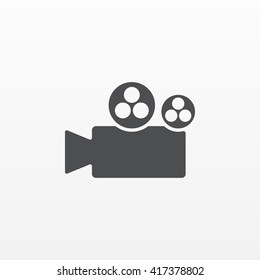 Gray Camera icon isolated on background. Modern flat pictogram, business,  marketing, internet concept. Trendy Simple vector symbol for web site design or button to mobile app. Logo illustration
