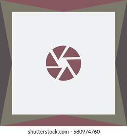 Gray camera shutter  Vector Icon.