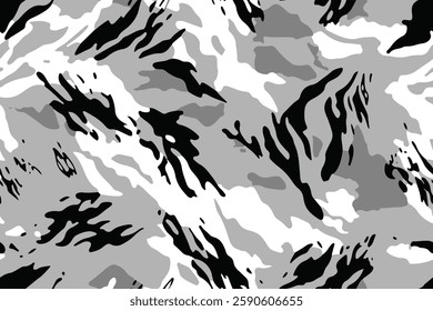 Gray camouflage background, military texture, modern pattern. Hunting camouflage pattern. Stripes camouflage background