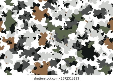 Gray camouflage background, military texture. Trendy camouflage military pattern. Vector camouflage pattern for clothing design. Hunting camouflage pattern