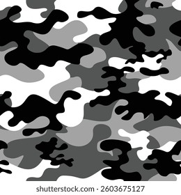 
gray camouflage military pattern, repeat vector illustration, classic background
