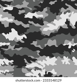 Graue Tarnung militärisches Muster nahtlose moderne Hintergrund, Vektorstruktur.