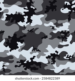 
gray camouflage pattern, repeat texture, military print background