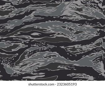 Seamless classic camouflage pattern. Camo fishing hunting vector  background. Masking white grey black color military texture wallpaper. Army  design for fabric paper vinyl print Stock Vector