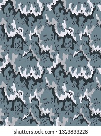 Gray camouflage pattern.Military print.Army design.Seamless wallpaper.Repeating design.Vector illustration.Textile design.Fashion background.Camo illustration.Wave camouflage design,vector.