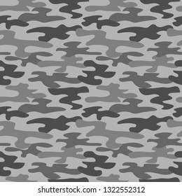 Gray camouflage seamless pattern.