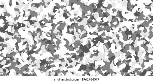 Gray camouflage seamless pattern, banner area space for text. Designed texture and modern colorful wallpaper.