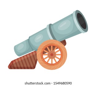 Gray cannon. Vector illustration on a white background.