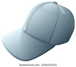 Gray cap with visor blank template isolated on white vector illustration