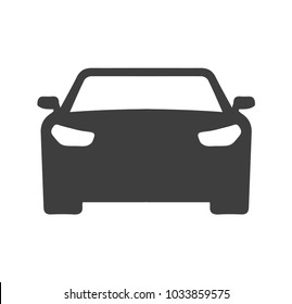 Gray car icon. Car front view