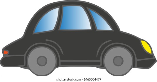 A gray car on a white background. Vector illustration.