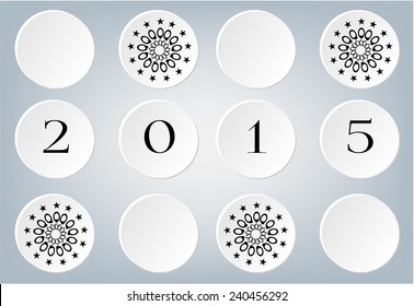 Gray card with black snowflakes and numbers