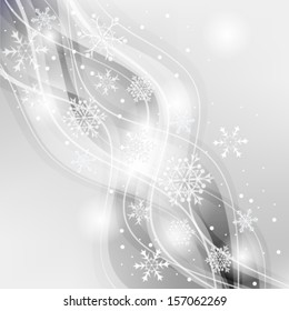 Gray card with snowflakes