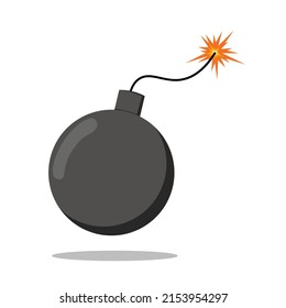 Gray Cartoon Bomb Wick Sparks Isolated Stock Vector (Royalty Free ...