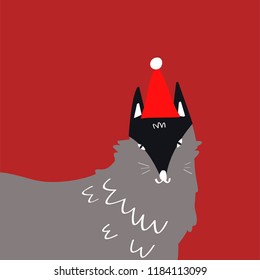 Gray cartoon wolf vector design