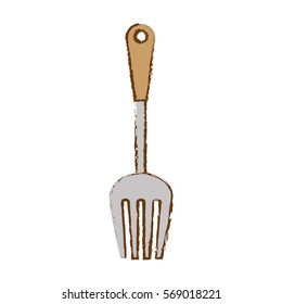 gray carving fork icon image, vector illustration