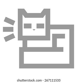 Gray cat logo on a white background