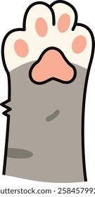 Gray cat paw vector illustration