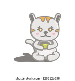 gray cat sitting