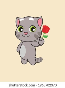 Gray cat - stock vector image