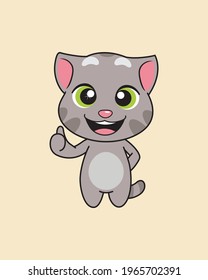 Gray cat - stock vector image