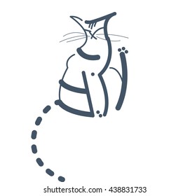 gray cat vector illustration