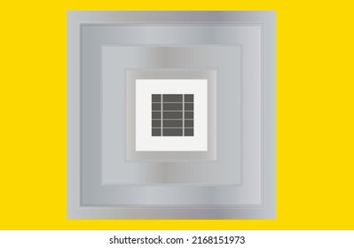 gray ceiling diffuser with a dark hole in the middle