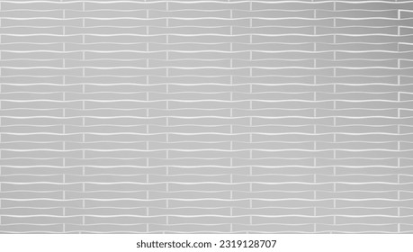 Gray ceramic tiles bathroom wall vector. Flat zigzag rectangle pattern background.