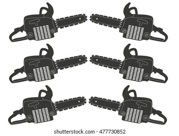 gray chainsaw - vector image