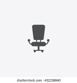 Gray chair icon vector on white background, sign of vacancy and business seat