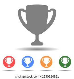 Gray champion's cup vector icon set