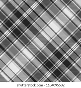 Gray check fabric texture seamless pattern. Vector illustration.