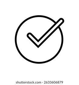 gray check mark icon. Tick symbol in black color, vector illustration.