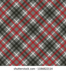 Gray check plaid pixel seamless pattern. Vector illustration.