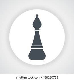 Gray chess figure icon circle vector on  white background