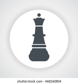 Gray chess figure icon circle vector on  white background
