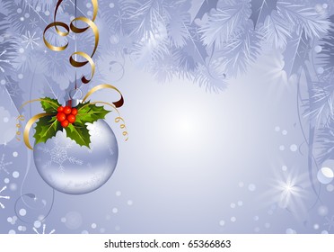gray christmas backdrop with own ball