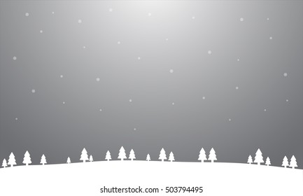 gray christmas background with snow flakes vector