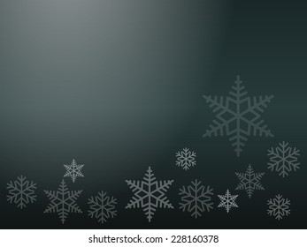 Gray Christmas Background Vector with Snowflakes