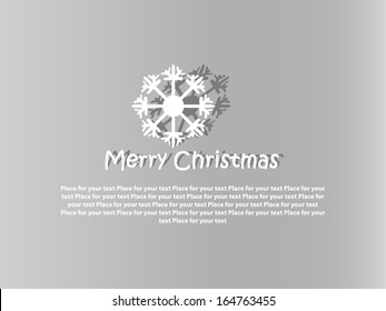 Gray christmas card with snowflake motif