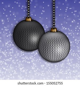 gray Christmas-tree decorations on snow