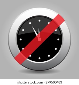 gray chrome button. with no clock