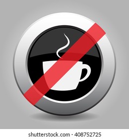 gray chrome button with no cup with smoke - banned icon