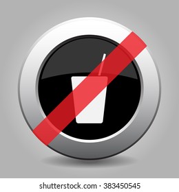 gray chrome button with no drink with straw