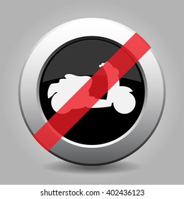gray chrome button with no scooter - banned icon