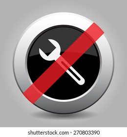 gray chrome button - with no spanner