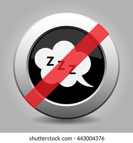gray chrome button with no ZZZ speech bubble - banned icon